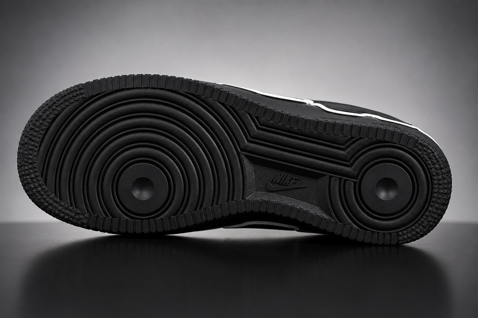 Black Air Force 1 Style Sneakers, Black & White AIR Design
