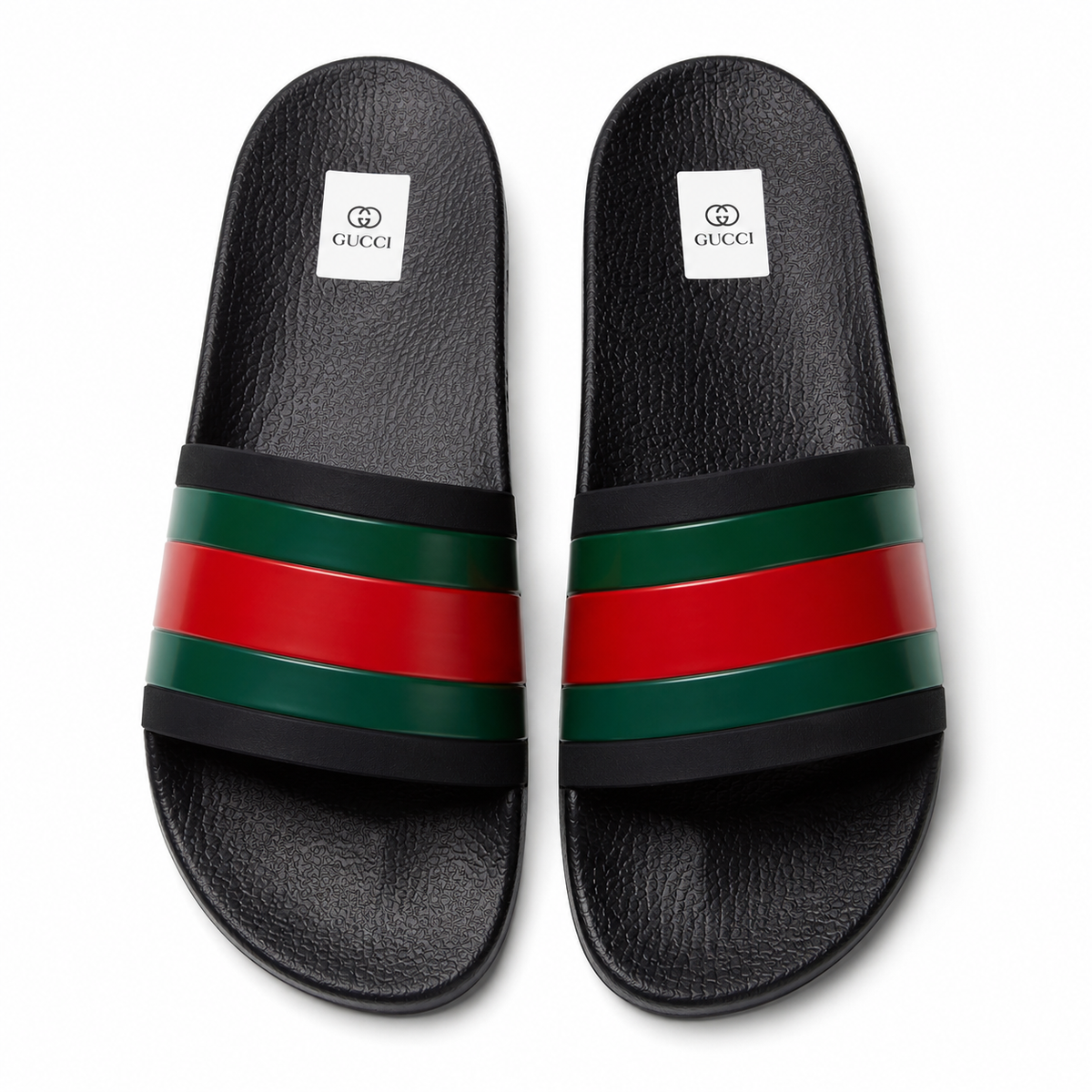 Gucci Men’s Slide Sandals Black Green Red Size 10
