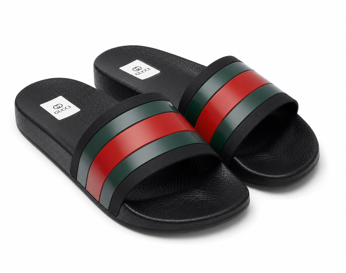Gucci Men’s Slide Sandals Black Green Red Size 10