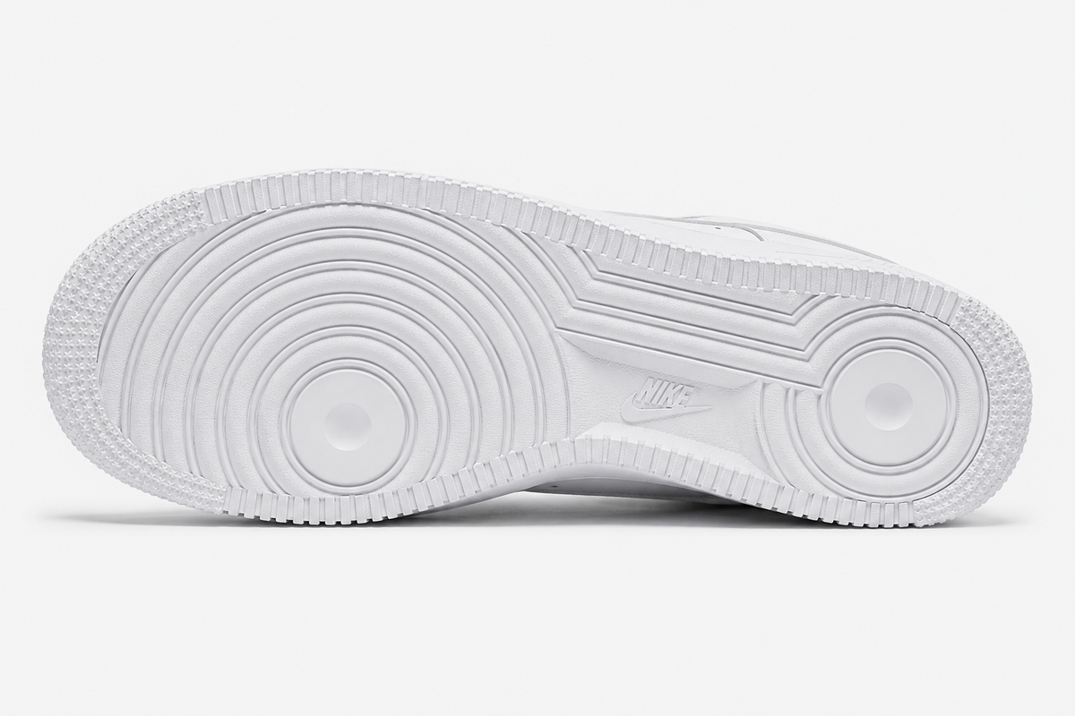 White Air Force 1 Style Sneakers, Classic All-White Casual Shoes