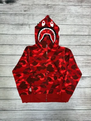 New BAPE Color Camo Shark Full Zip Hoodies Red SS22 S-XL SS23 Free Ship